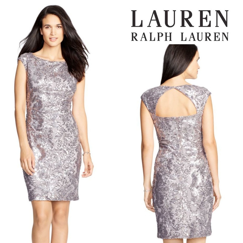 Sequined Cutout Dress by Lauren Ralph Lauren NEW!